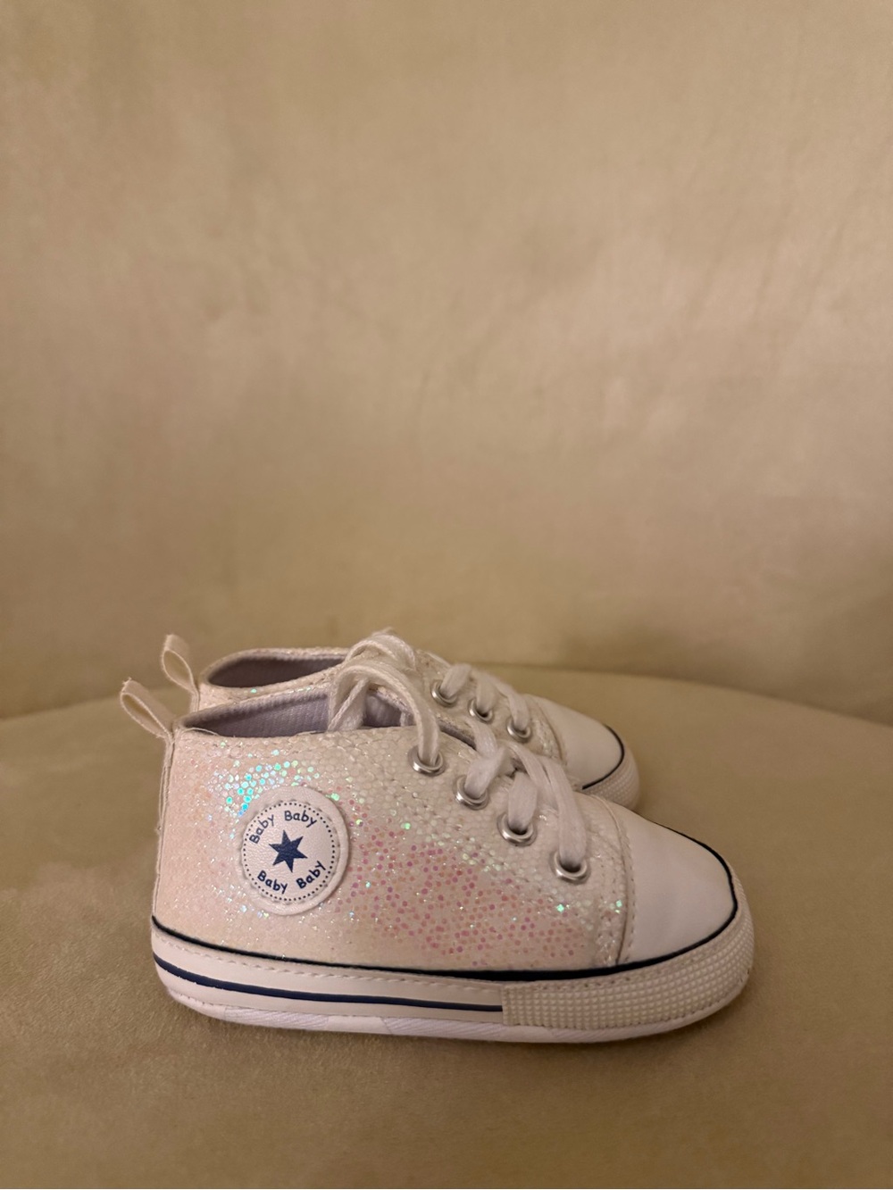 Baby Baby Sparkle mid-Top Walker Sneakers in White